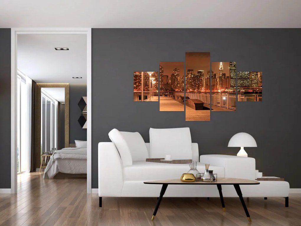 Obraz - Nocne miasto (125x70 cm)