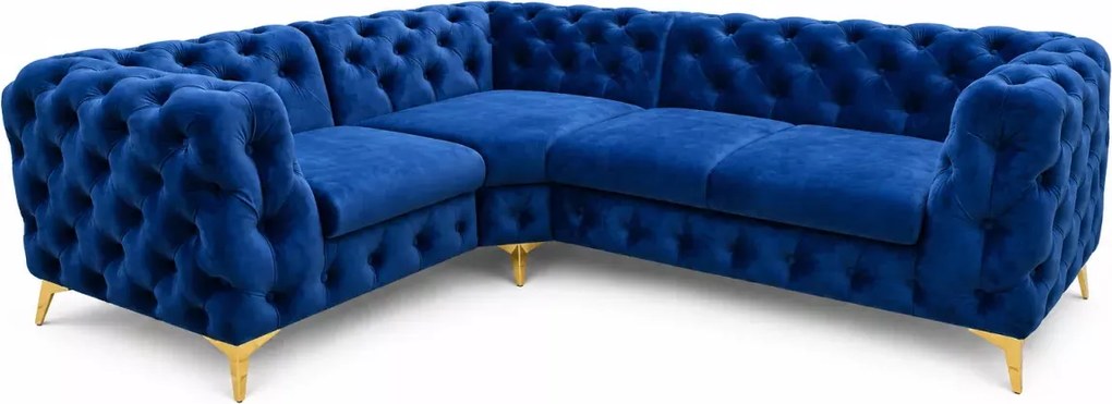 Narożnik pikowany Chesterfield Moet 202x262 cm glamour luksusowy do salonu