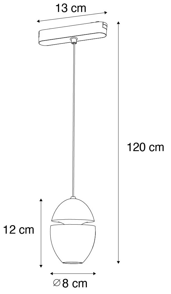 Nowoczesna czarna lampa wisząca do systemu szynowego 1-fazowego z LED - Magnetic Eggy Nowoczesny Oswietlenie wewnetrzne