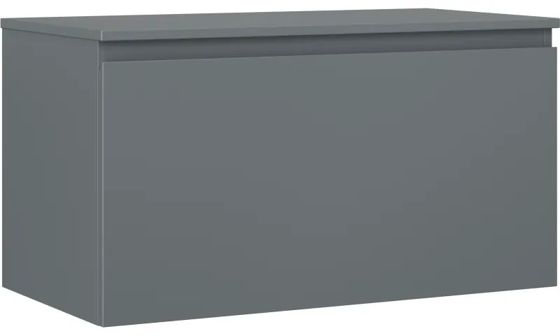 Mexen Orio szafka łazienkowa podumywalkowa 90 cm z blatem, 1 szuflada, grafit mat - 91A10-09047-1-BFC66