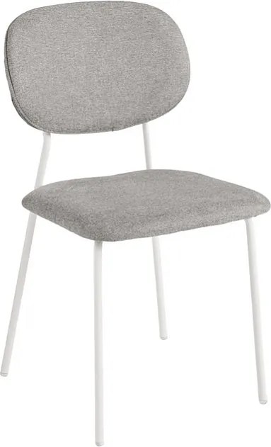 Zestaw 2 nowoczesnych szarych krzeseł „Nika” z pokrowcem z tkaniny i metalową konstrukcją cm 48x54 86h