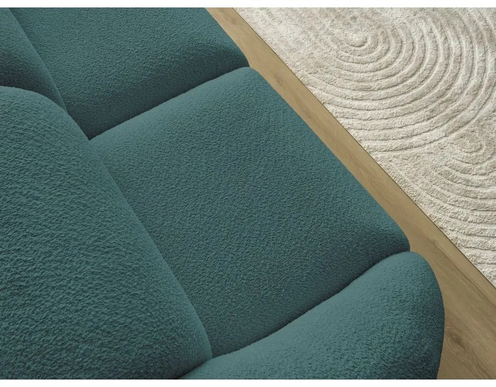 Turkusowa sofa z materiału bouclé 230 cm Tina – Bobochic Paris