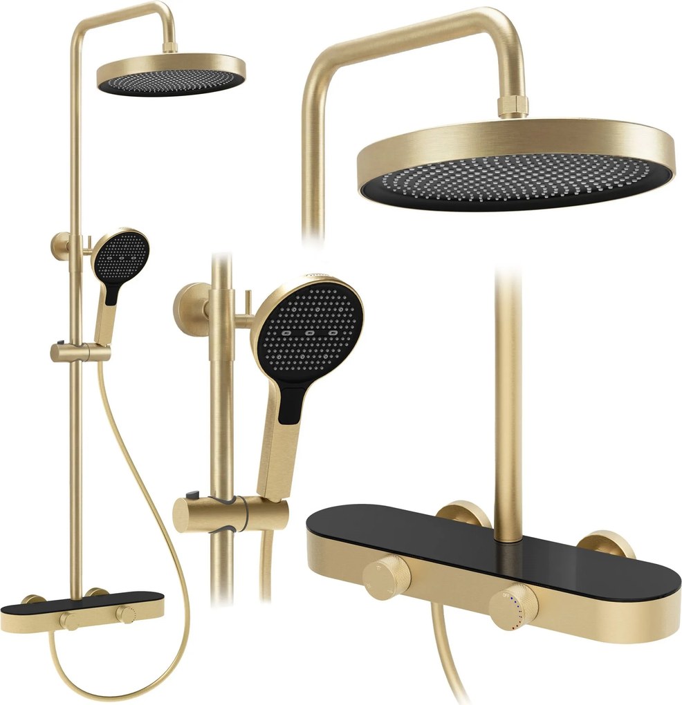 Zestaw Prysznicowy REA Creo Złoty szczotkowany