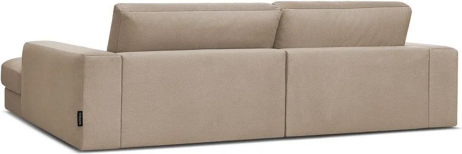 Szarobrązowy aksamitny narożnik (prawostronny/z szezlongiem) Sierra – Bobochic Paris