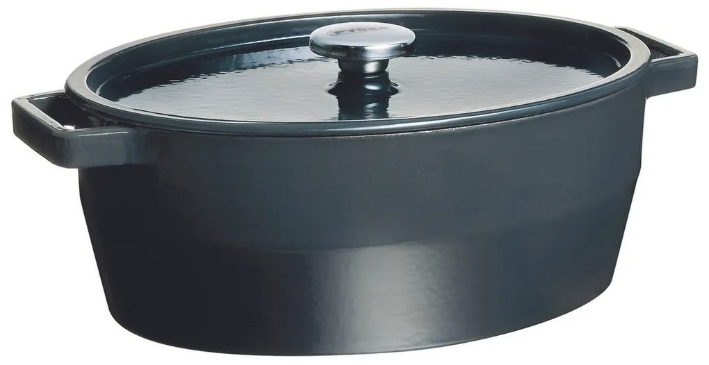 Pyrex Naczynie żeliwne z pokrywką 6 l, 33 x 25 cm,szary, 6 l
