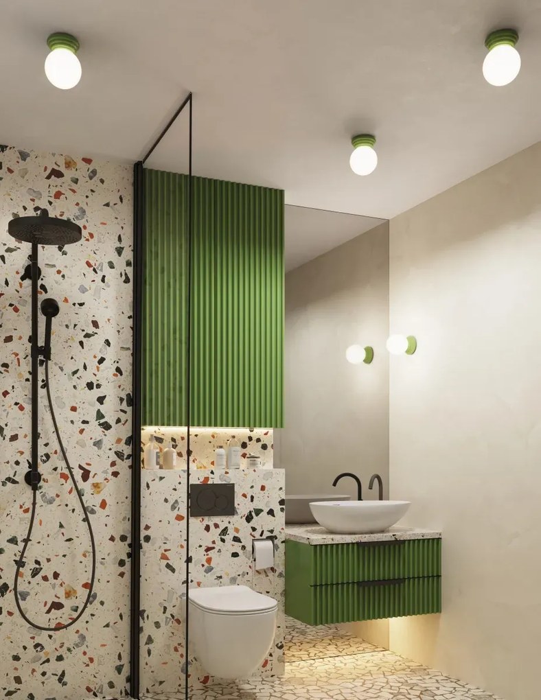 Zielony klasyczny kinkiet ze szklanym kloszem W8-H64