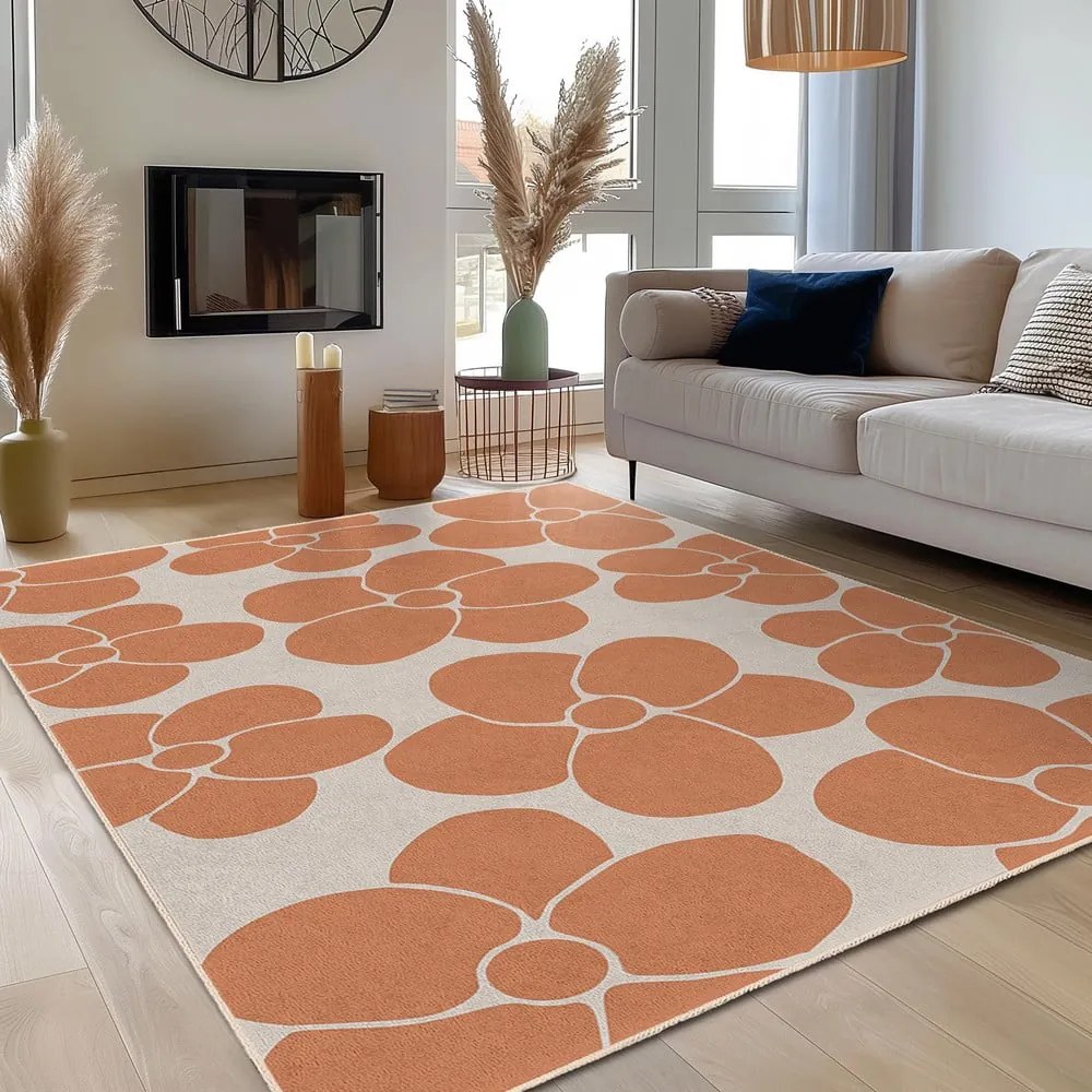 Pomarańczowy dywan odpowiedni do prania 120x180 cm Orange Meadow – Mila Home
