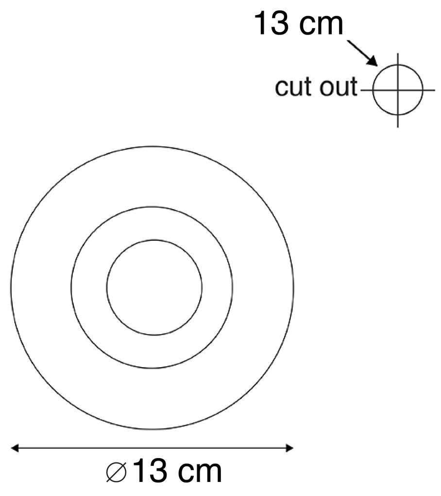 Zestaw 6 reflektorów wpuszczanych białych 13 cm okrągłych - Gypsy Stucco