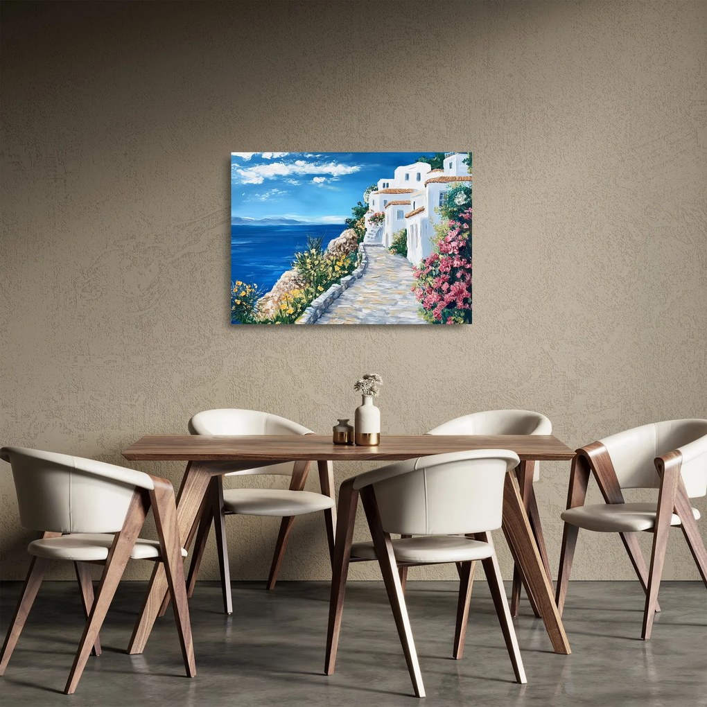 Obraz na szkle - Uliczka nad morzem (70x50 cm)