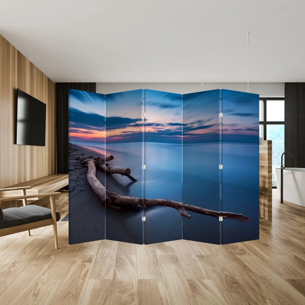 Parawan - Plaża o zachodzie słońca (210x170 cm)
