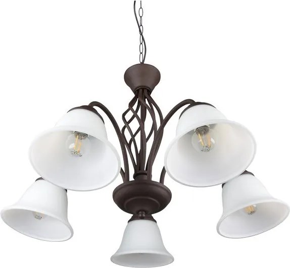 Ciemnobrązowa lampa wisząca ze szklanym kloszem ø 60 cm Rustica – Trio