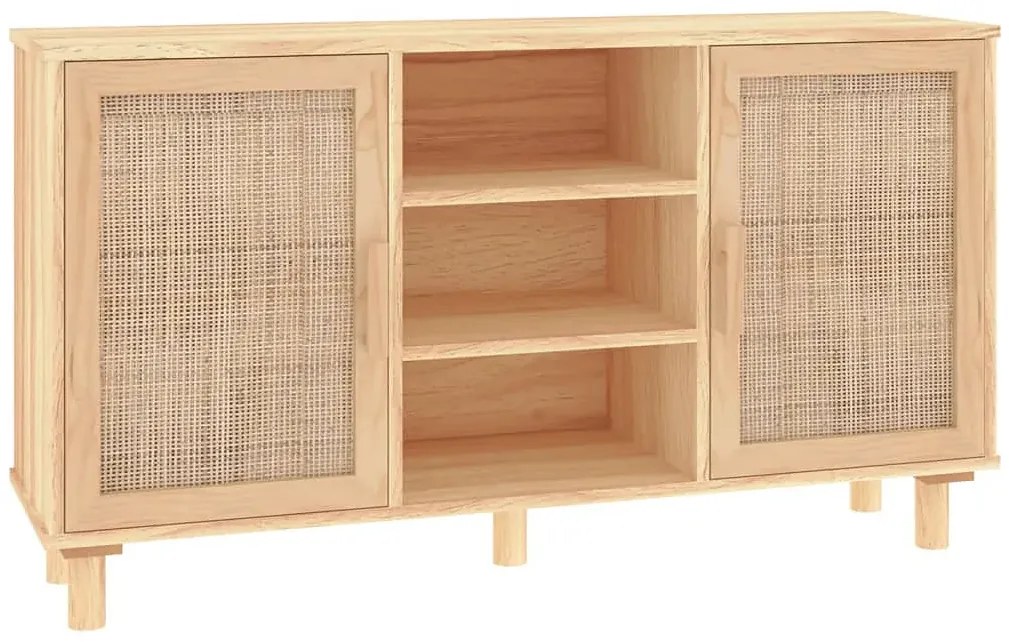 Brązowa komoda z półkami w stylu boho B6-F03