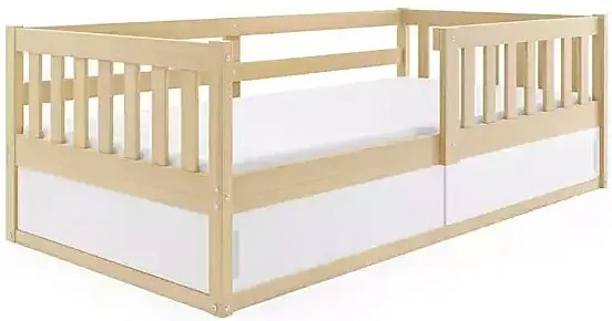 Sosnowe łóżko dziecięce z barierkami A9-E44