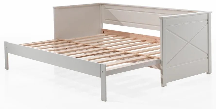Białe łóżko dziecięce z wysuwanym łóżkiem 180x200/90x200 cm PINO – Vipack