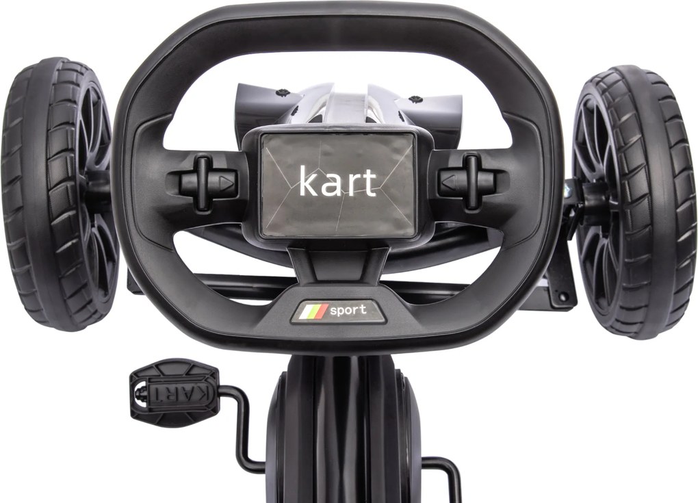 HOMCOM Gokart dla dzieci z regulowanym siedzeniem, pojazd na pedały, gokart z hamulcem ręcznym, 3-8 lat, zabawa na świeżym powietrzu, Czarny