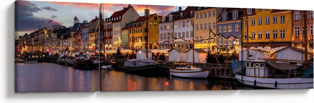 Obraz - Nyhavn, Kopenhaga (170x50 cm)