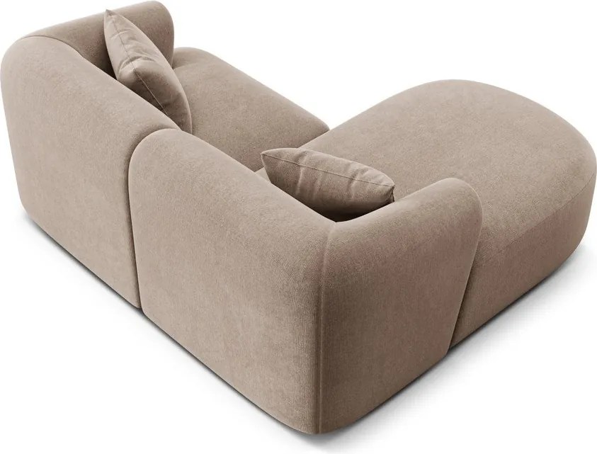 Jasnobrązowy aksamitny narożnik (lewostronny/z szezlongiem) Campi – Cosmopolitan Design