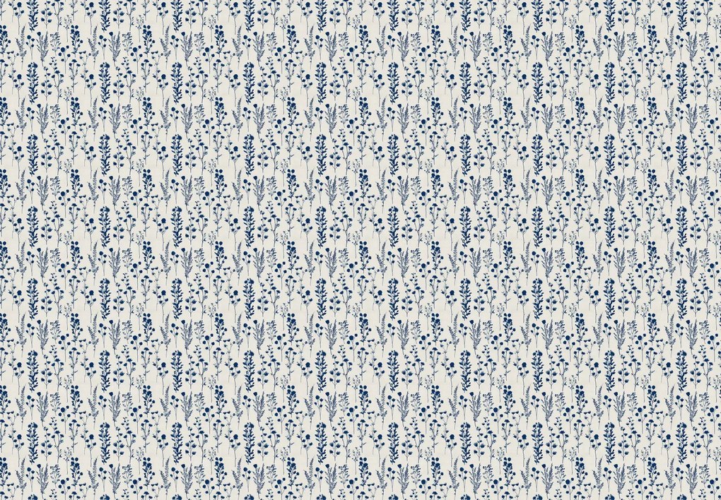 Fototapeta - Niebieskie wzorzyste kwiaty (196x136 cm)