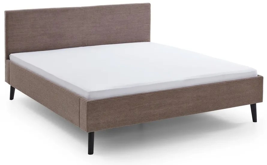 Brązowe tapicerowane łóżko dwuosobowe 180x200 cm Avola – Meise Möbel