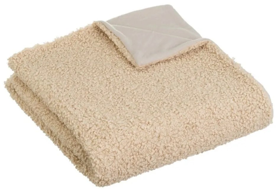 Beżowy koc z materiału sherpa 130x160 cm Sherpa – Casa Selección