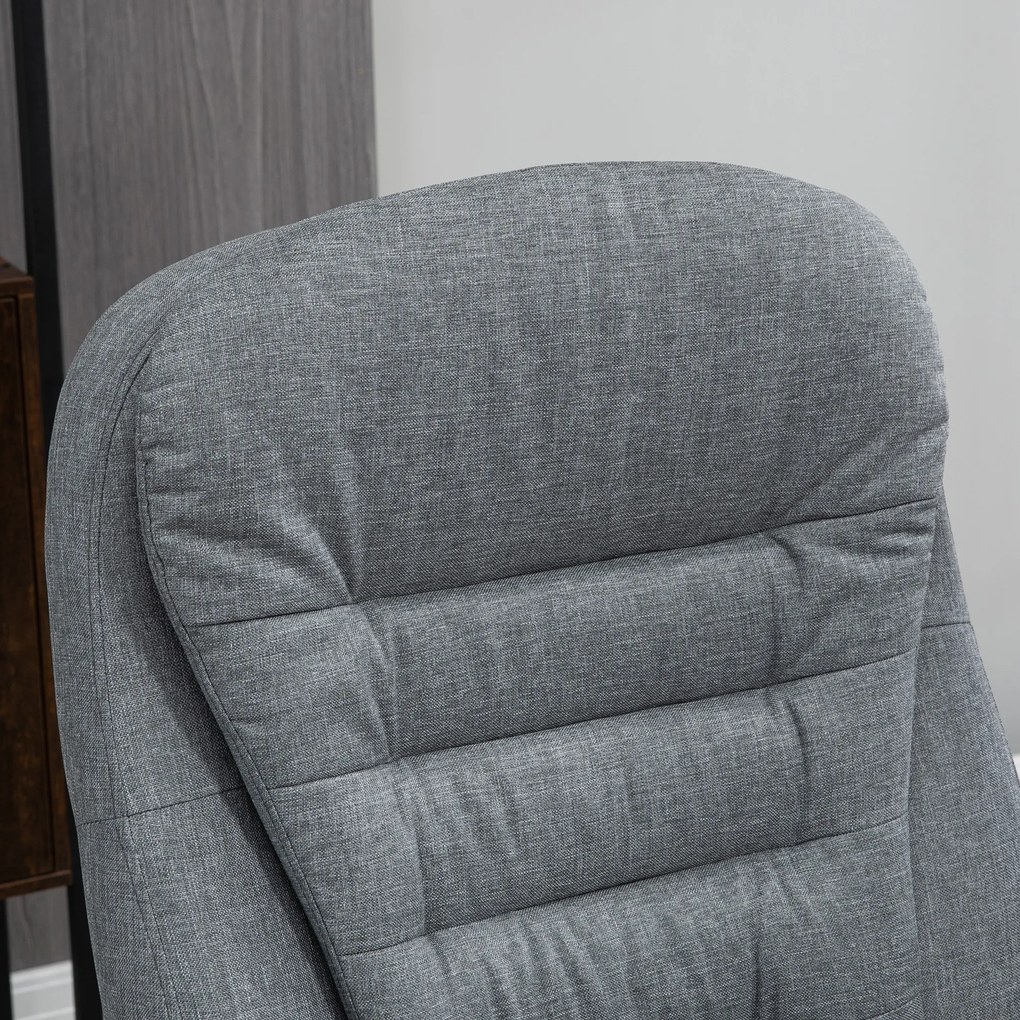 HOMCOM Fotel biurowy ergonomiczny obrotowy 360 stopni regulacja wysokości funkcja przechylania szary len | Aosom PL