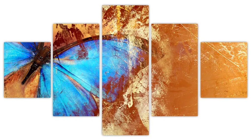 Obraz - Niebieski motyl (125x70 cm)