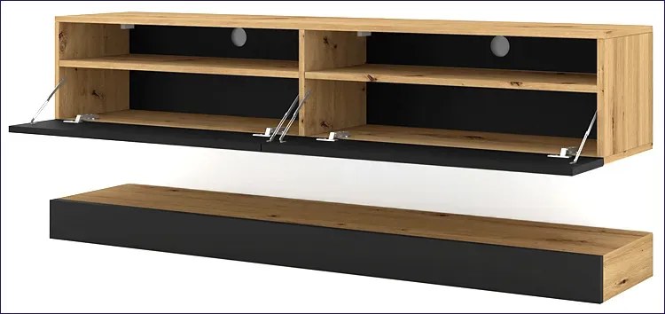 Zestaw szafka na TV z półką dąb artisan + czarny - Herria 6X