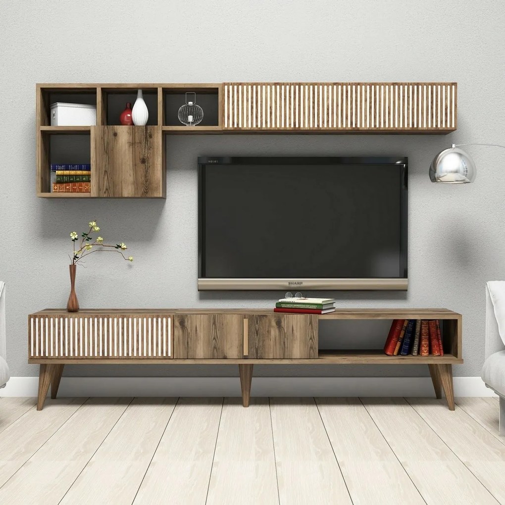 Ściana telewizyjna Milan Walnut