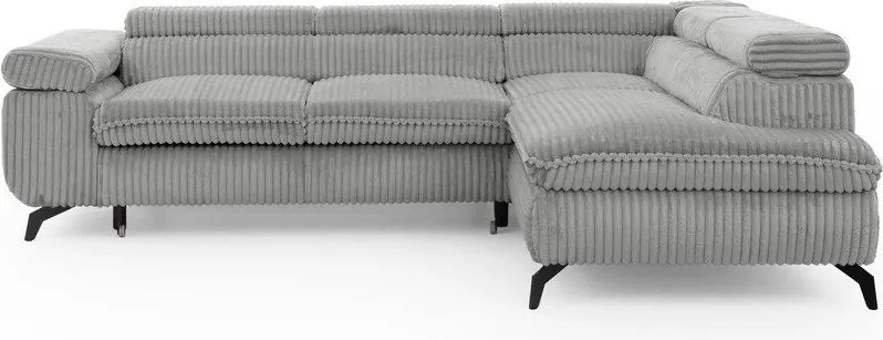 Jasnoszary sztruksowy narożnik (prawostronny/w kształcie litery L) Marbeya – Ropez