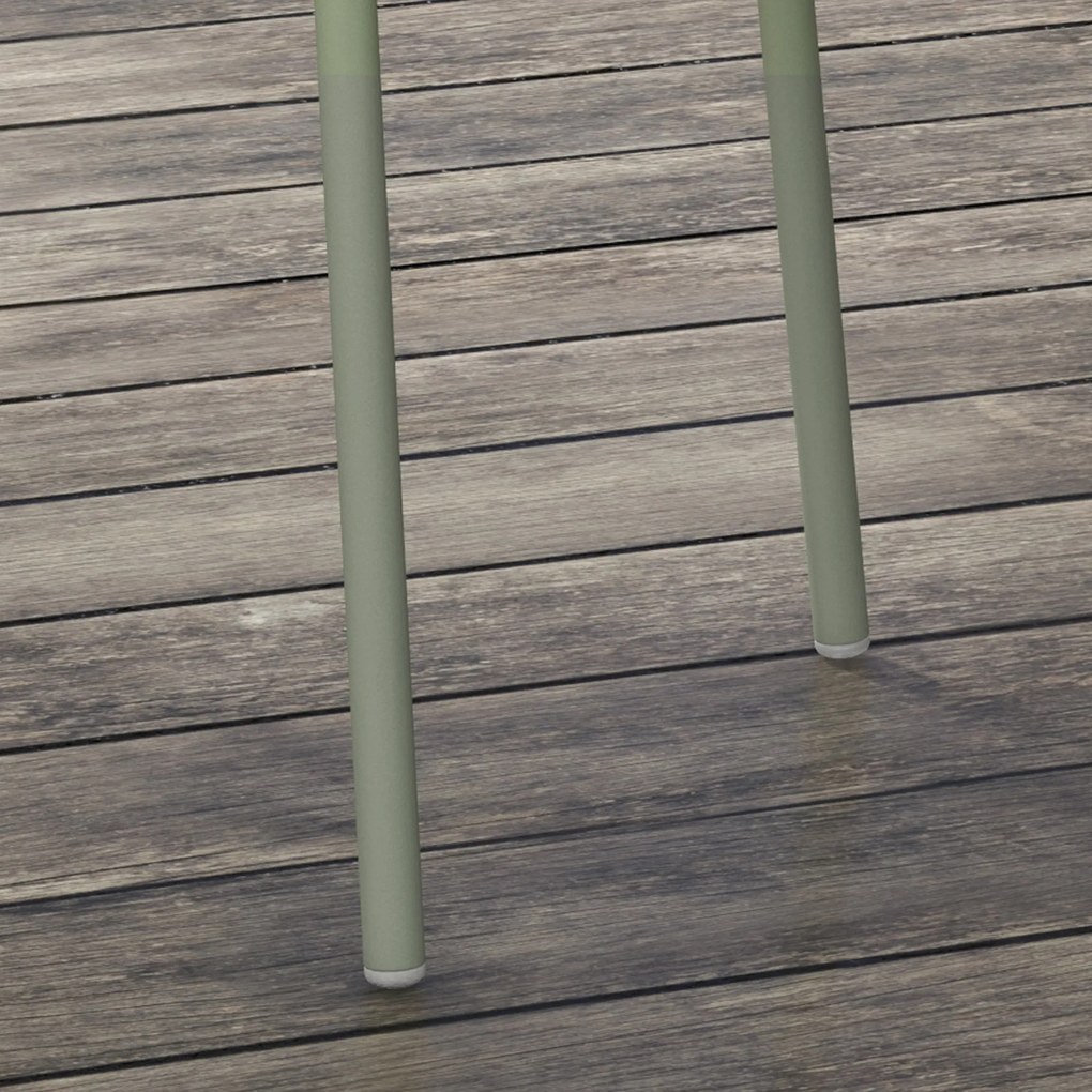 Outsunny Zestaw 4 krzeseł ogrodowych Składane Zielone z oparciem Podłokietniki do 120 kg | Aosom PL