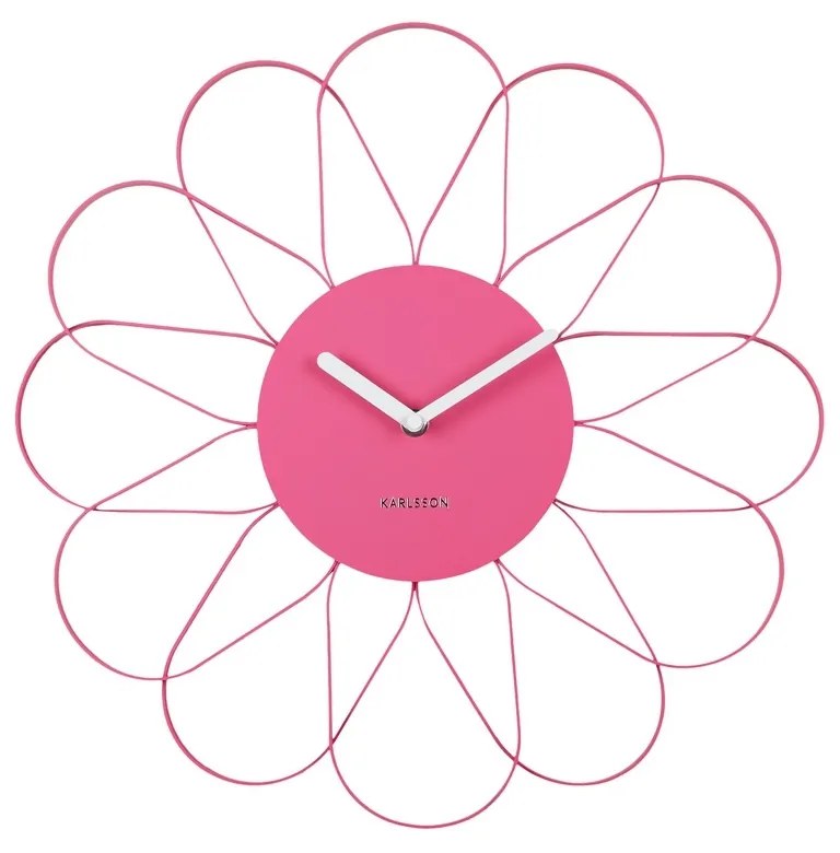 Karlsson 5975BP designerski zegar ścienny różowy, średnica 40 cm
