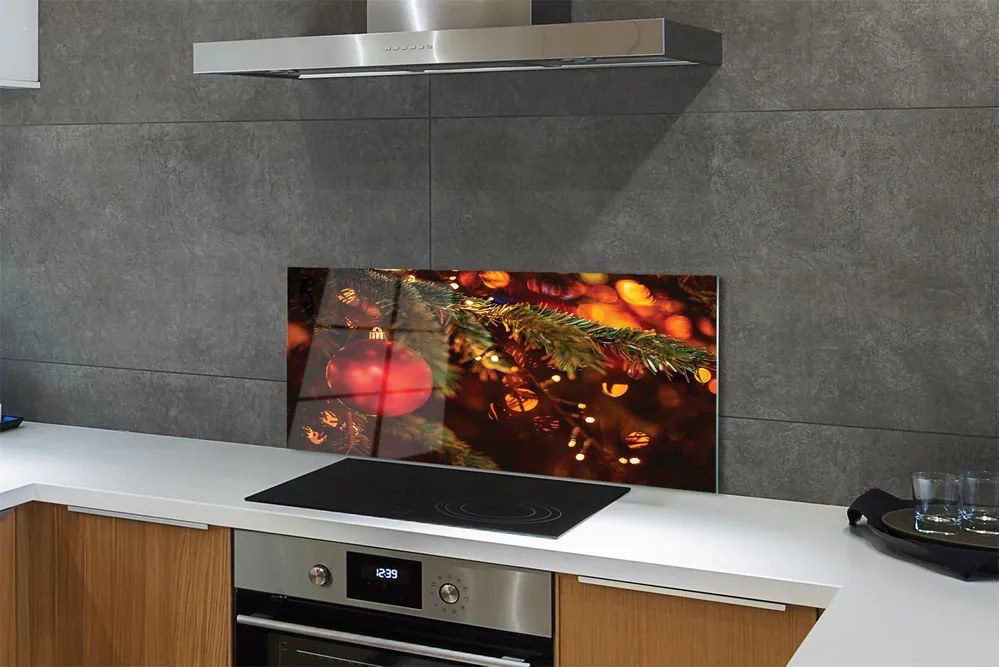 Szklany Panel Lśniąca Bombka Choinkowa