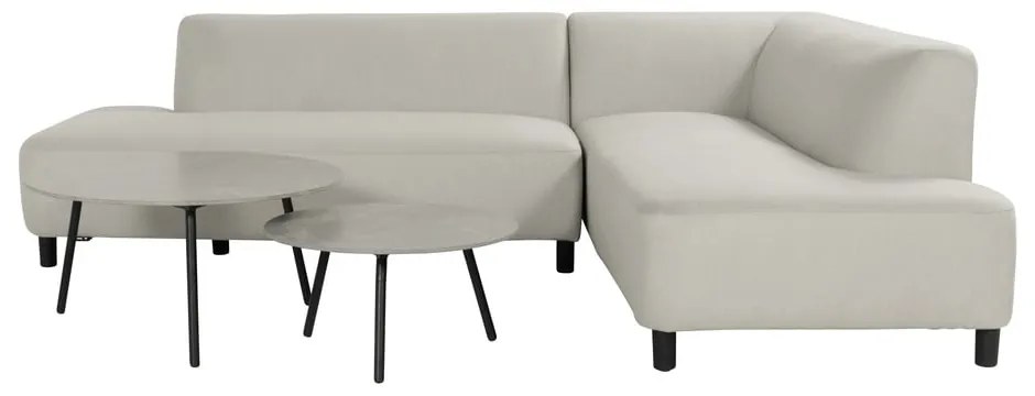 Jasnoszara aluminiowa sofa ogrodowa (prawostronna) Monaco – Hartman