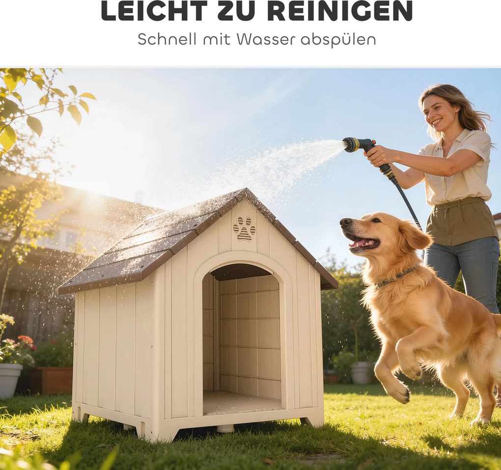 PawHut Budka dla psa, wodoodporny schron dla średnich/dużych psów, Wymiary: 88L x 79B x 89H cm | Aosom PL