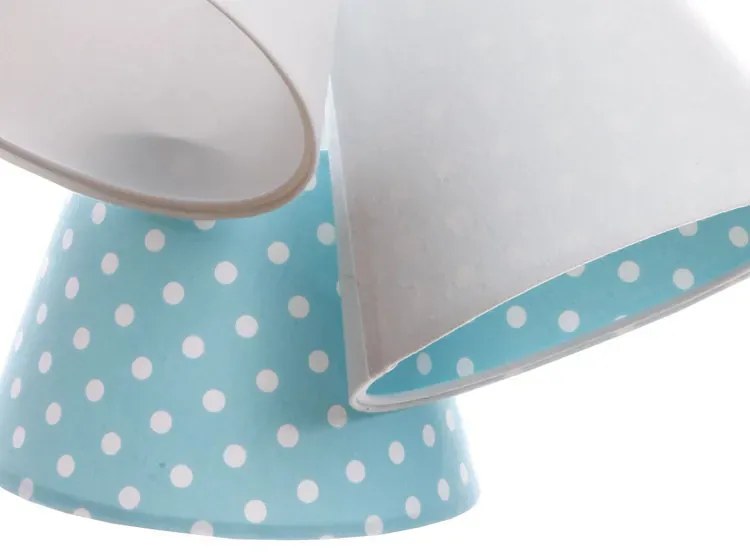 Biało-niebieska dziecięca lampa wisząca w groszki D7-D05