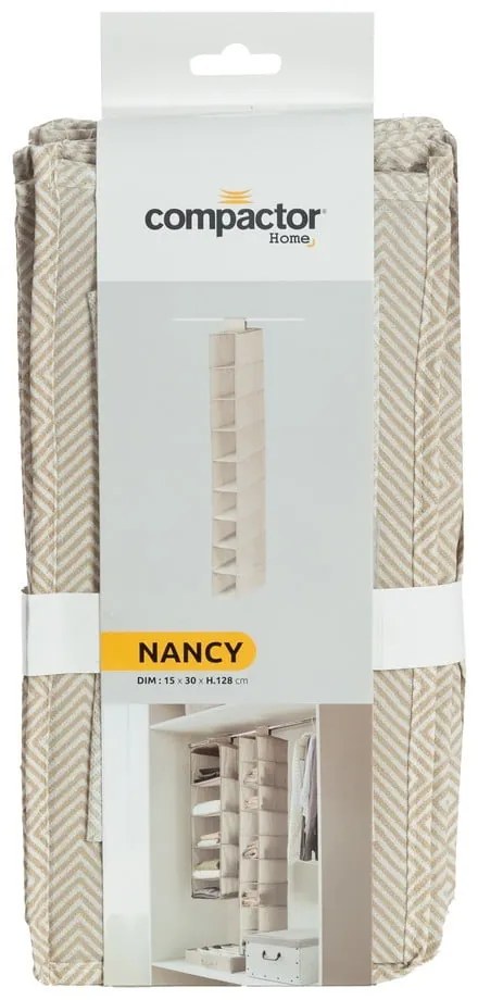 Wiszący tekstylny organizer do szafy Nancy – Compactor