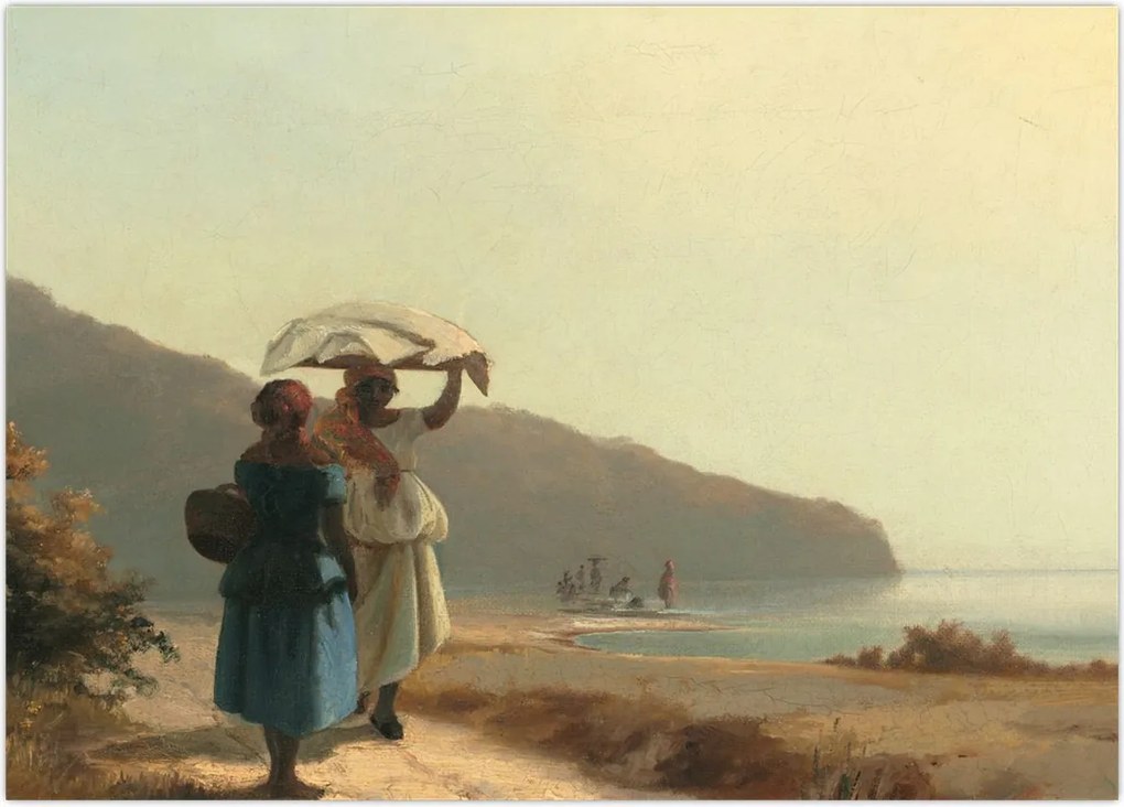 Obraz - Camille Pissarro, Two Women Chatting by the Sea, St. Thomas, reprodukcje (70x50 cm)