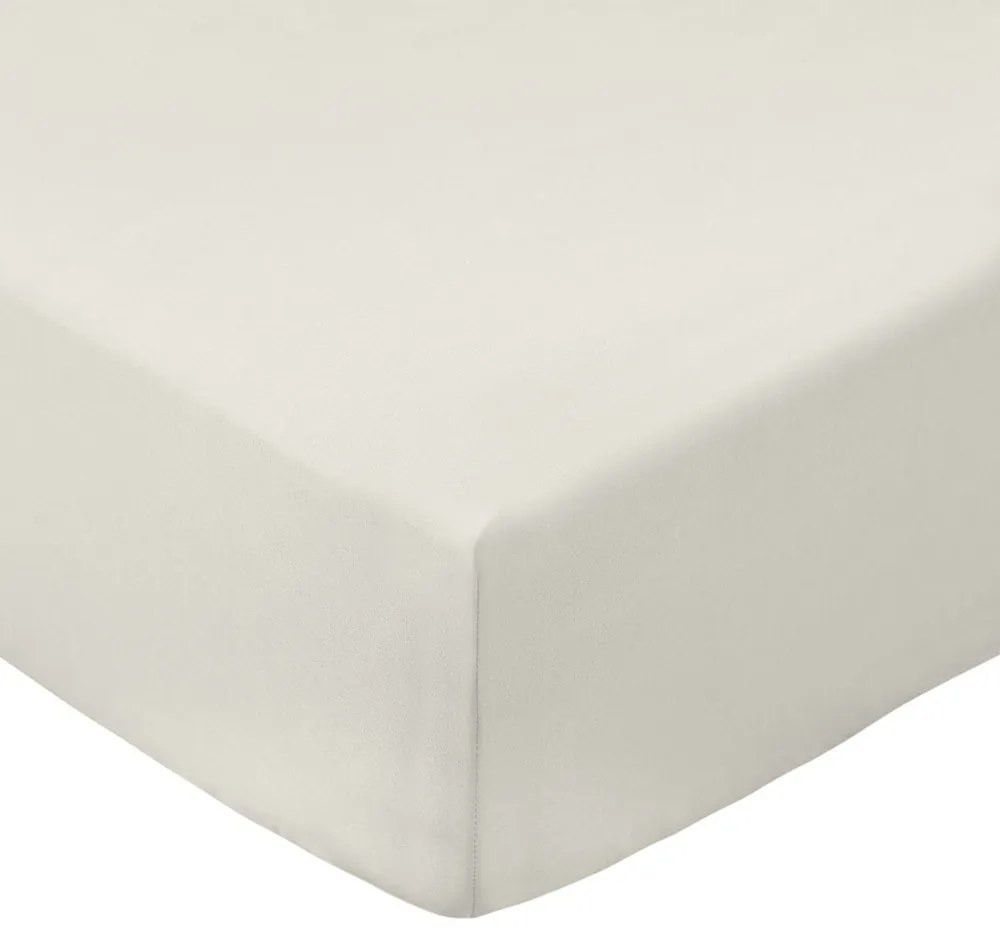 Kremowe prześcieradło z perkalu bawełnianego z gumką 150x200 cm Cotton Percale – Bianca