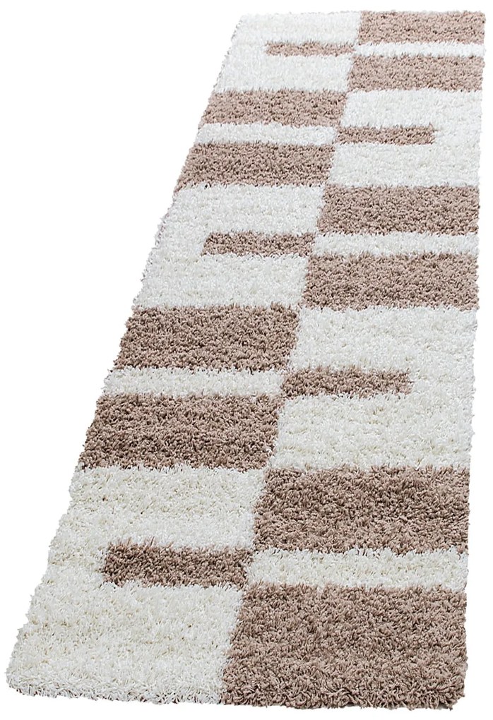 Dywan Shaggy Gala beżowo-kremowy 80 cm x 250 cm