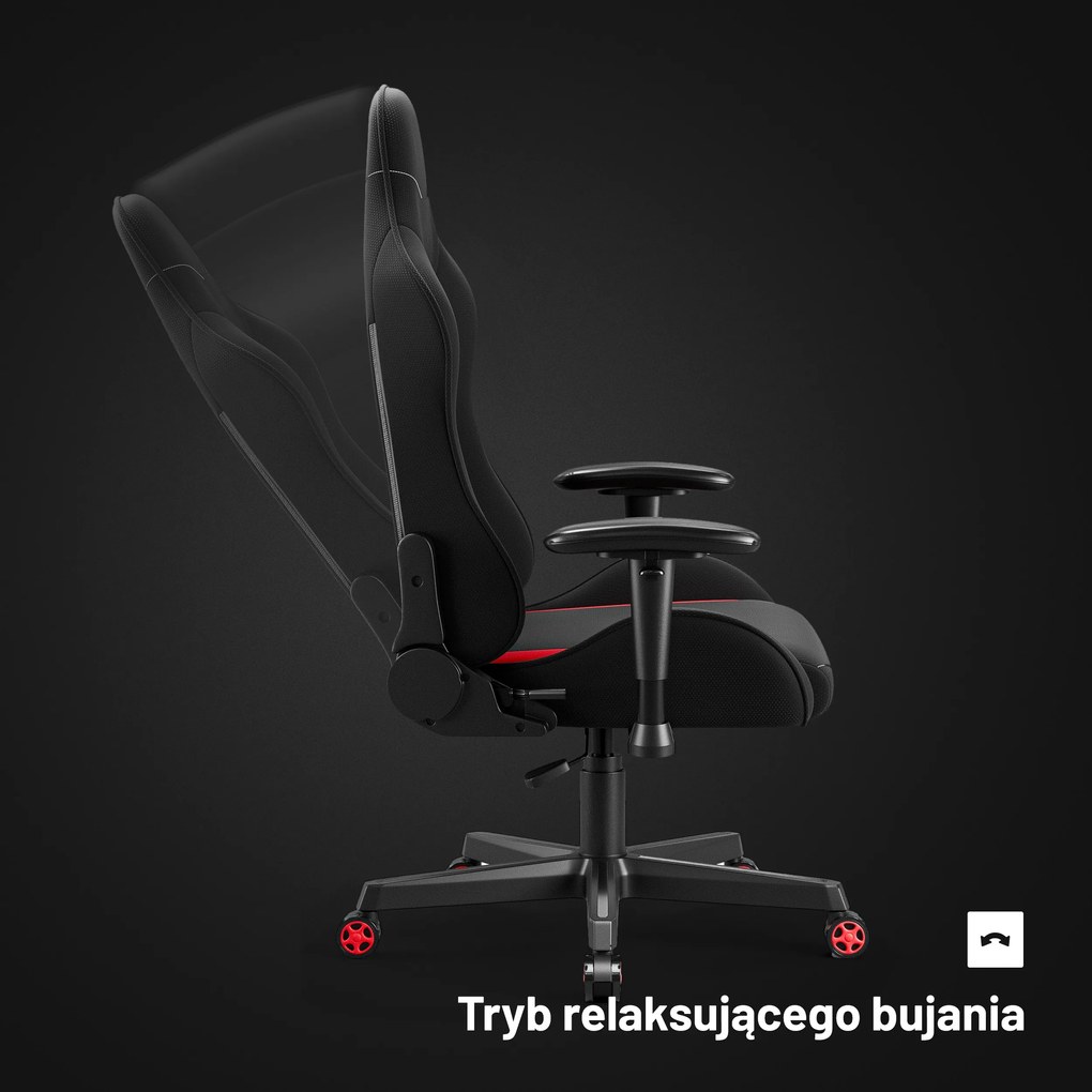 Fotel gamingowy materiałowy czarno-czerwony: Diablo X-Starter