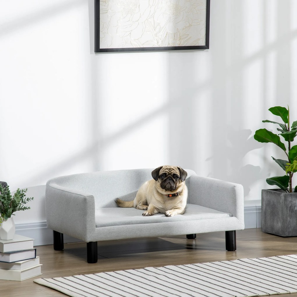 PawHut Sofa dla psa z miękkim obiciem legowisko dla psa sofa dla kota z drewnianymi nogami | Aosom PL