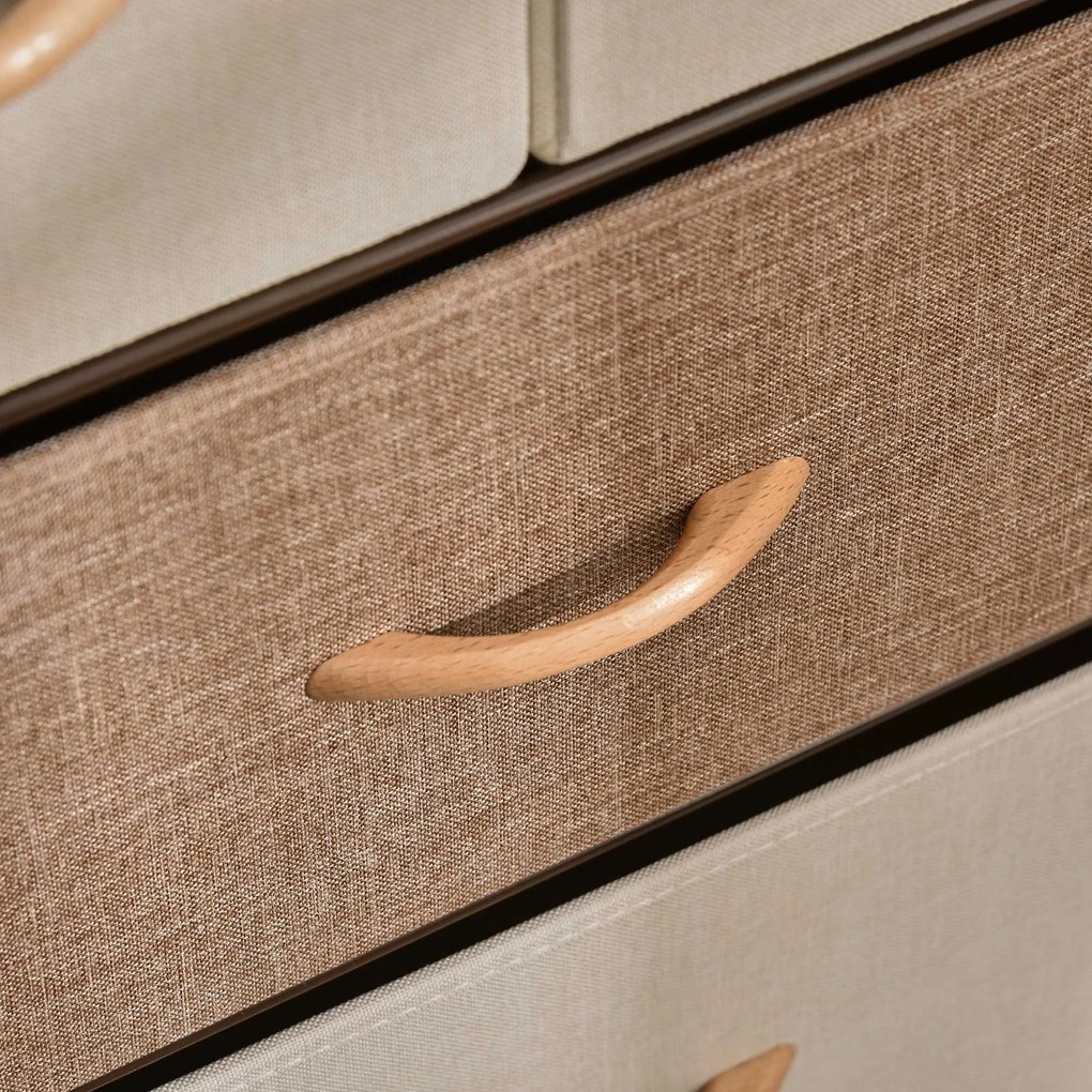 HOMCOM Komoda z 5 składanymi szufladami z tkaniny, półka, stabilna stalowa rama, 58 x 29 x 99 cm