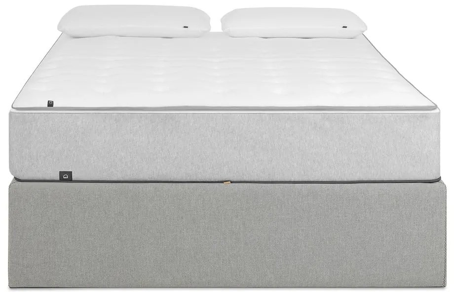 Szare tapicerowane łóżko dwuosobowe ze schowkiem 140x190 cm Matters – Kave Home