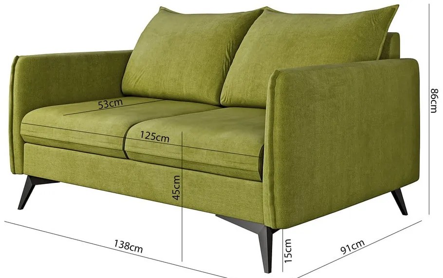 Zielona sofa 138 cm Juli Bis – Ropez