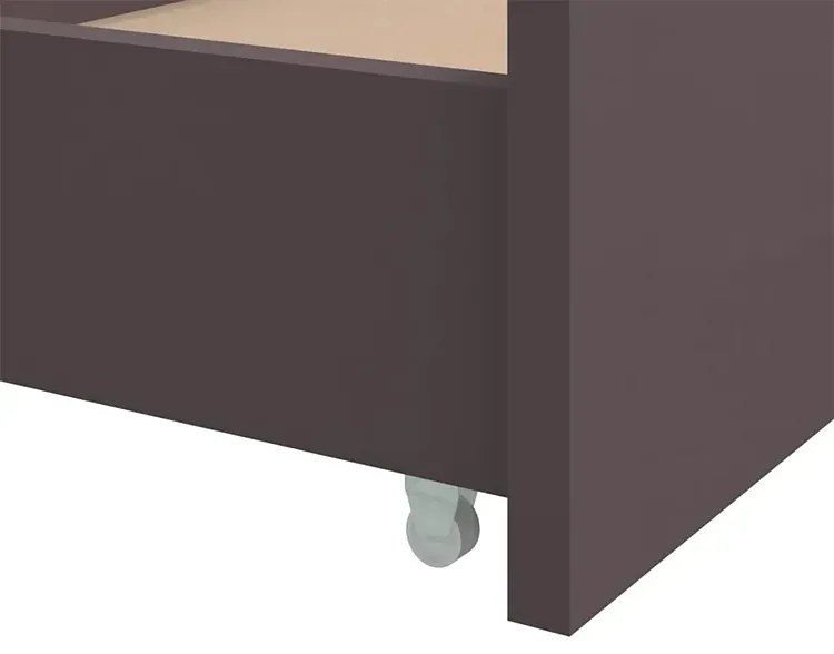 Łóżko drewniane z szufladami ciemny brąz 90x200 K5-D39