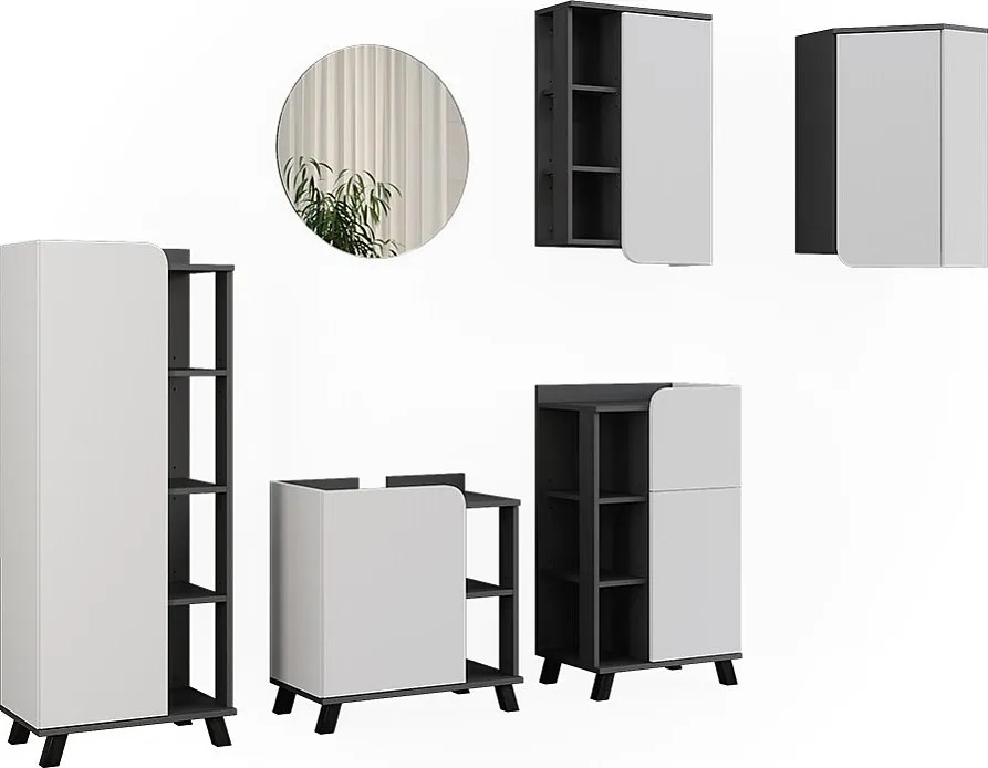 Zestaw mebli łazienkowych antracyt/biały 60x35x65 karen