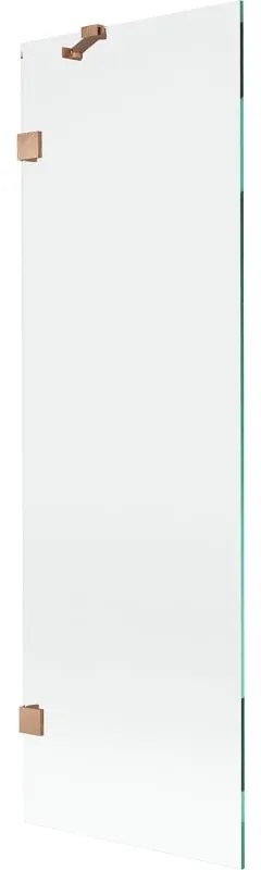 Mexen Lunar parawan nawannowy 1-skrzydłowy 60 x 150 cm, transparent, miedź szczotkowana - 897-060-000-65-00