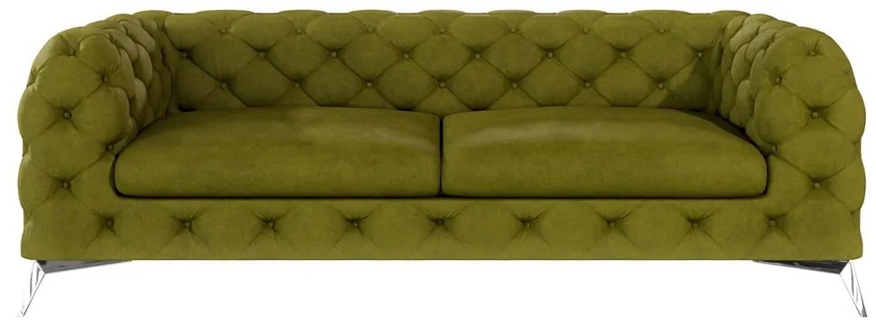 Zielona aksamitna sofa 225 cm Chelsea – Ropez