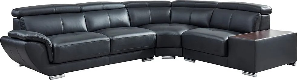 Kanapa narożna ze skóry NAHIA - Biały - Narożnik lewostronny