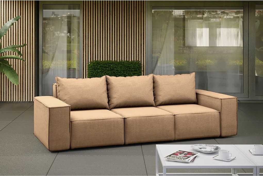 Sofa ogrodowa trzyosobowa SONNE, tkanina Artykuł, Cappuccino